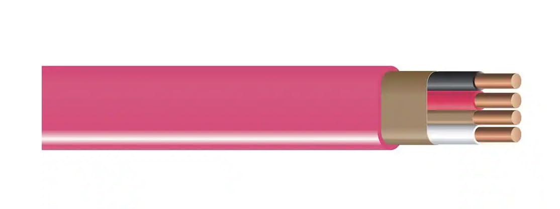 10/3 Type NM-B Copper 10 AWG 3 Conductors with Ground Insulated Jacket Pink M7933