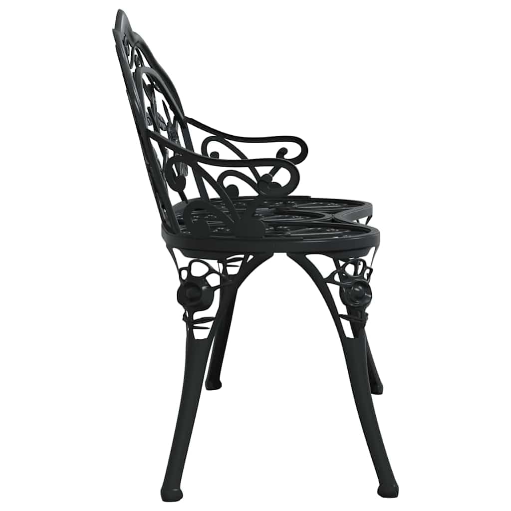Cast Aluminum Black Patio Bench H262705