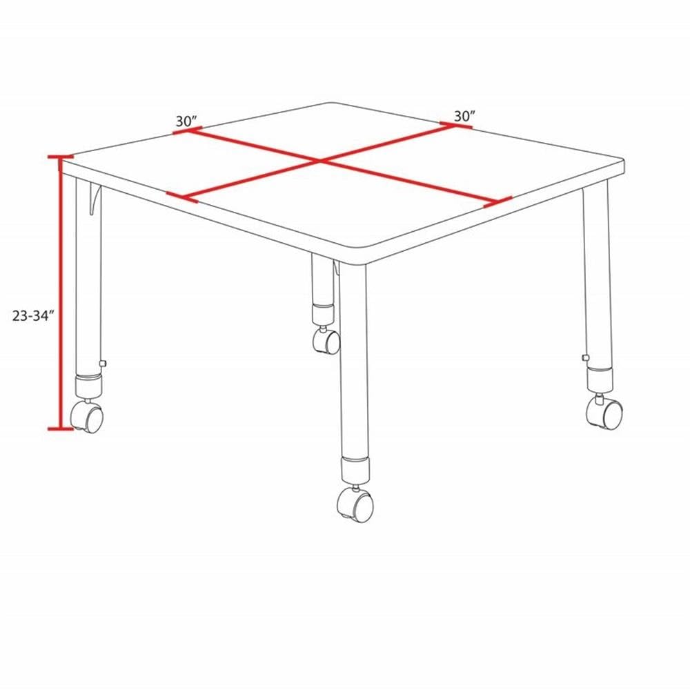 30" Square Mobile Table with 4 Stackable Chairs F482498