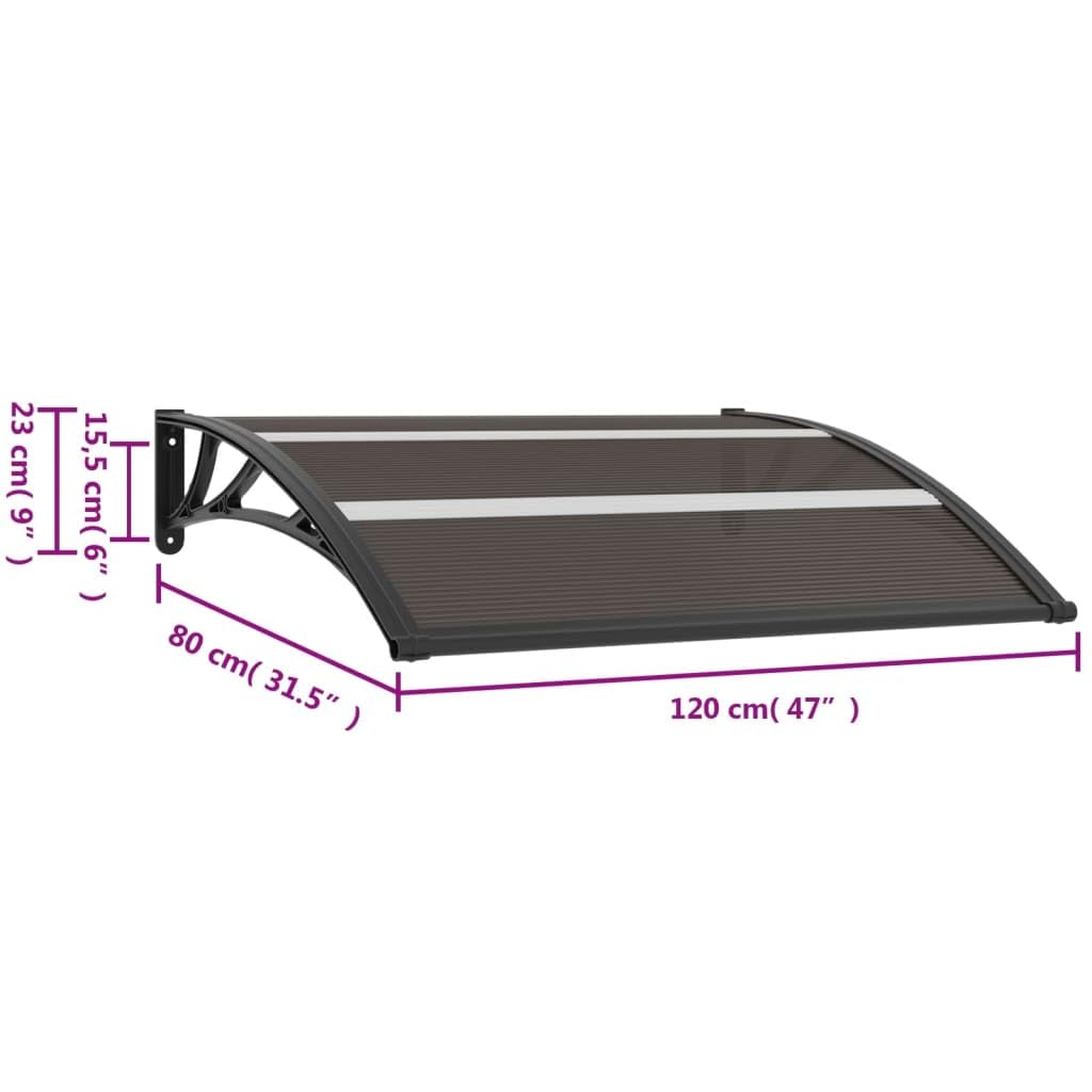 Black Polycarbonate Door Canopy I9730
