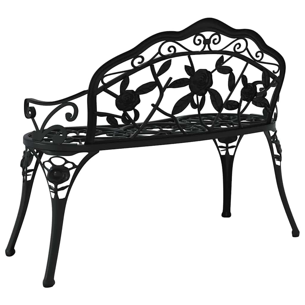 Cast Aluminum Black Patio Bench H262705
