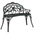 Cast Aluminum Black Patio Bench H262705