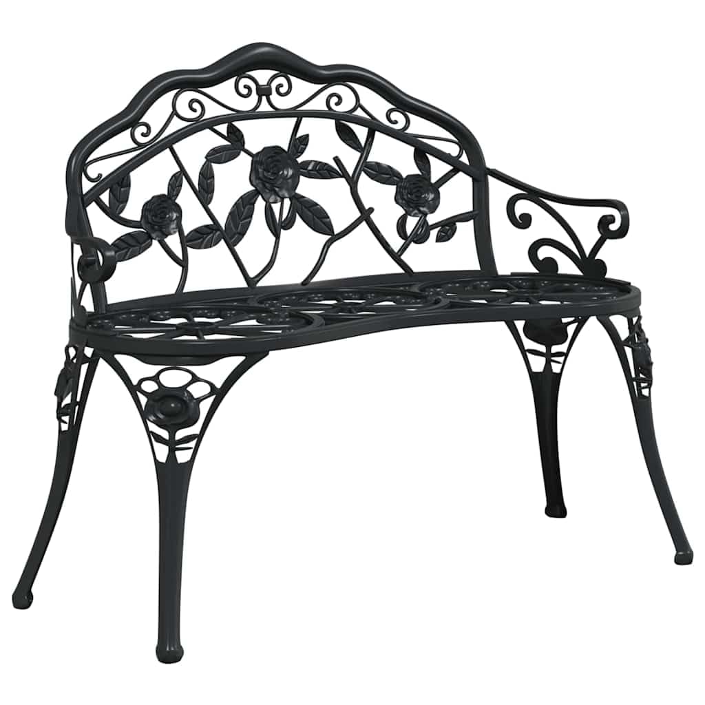 Cast Aluminum Black Patio Bench H262705