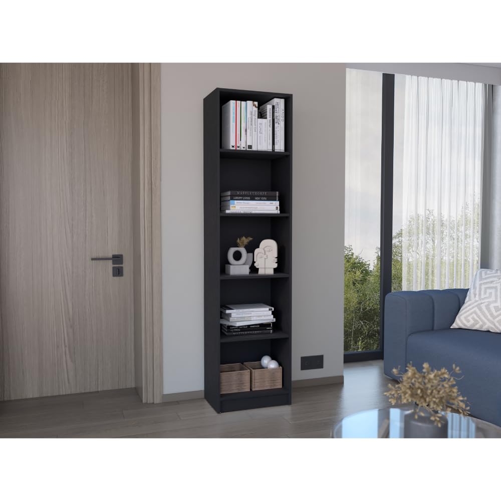 5 Tier Black Bookshelf O114158