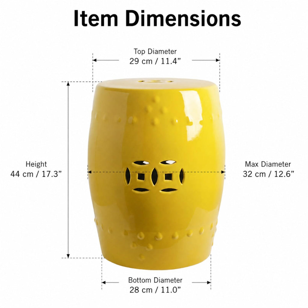 Hollow-Carved Ceramic Garden Stool M926750