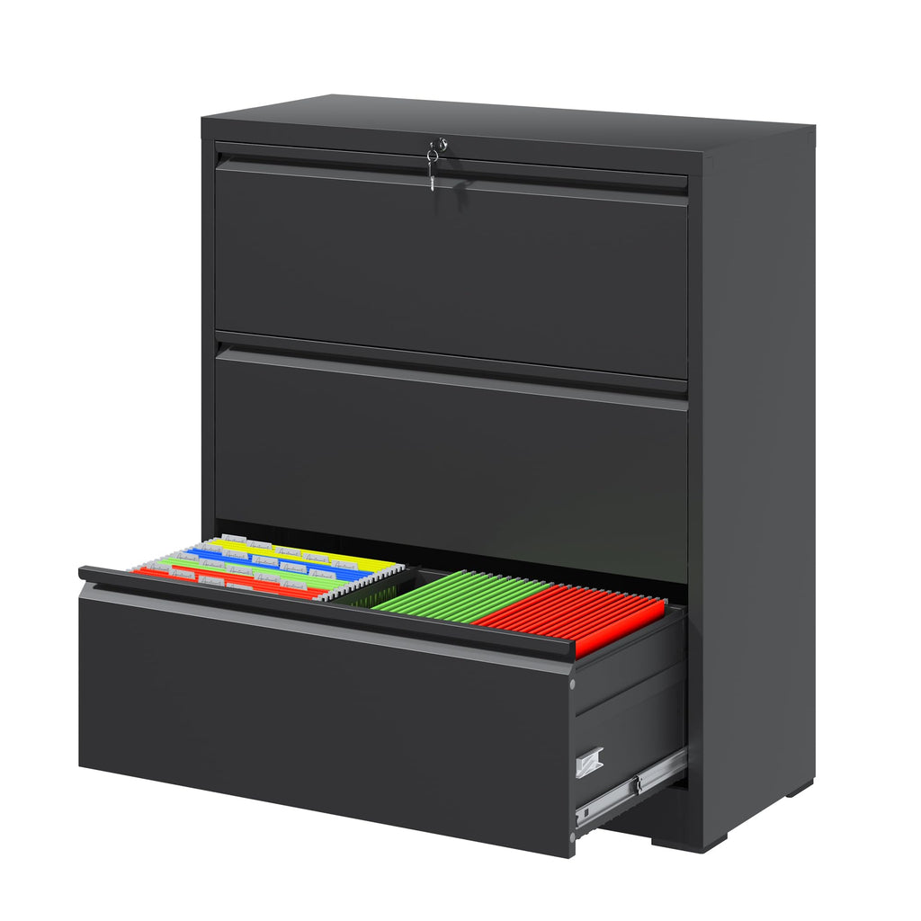 3 Drawer Metal File Cabinet with Lock W8695