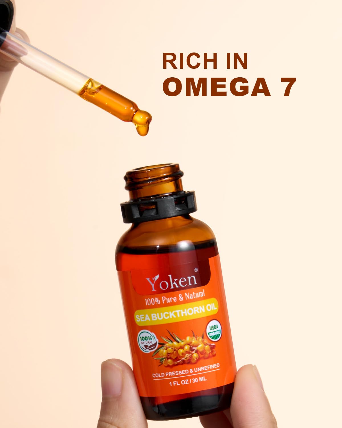 Cold Pressed Organic Sea Buckthorn Oil 1oz Q79439