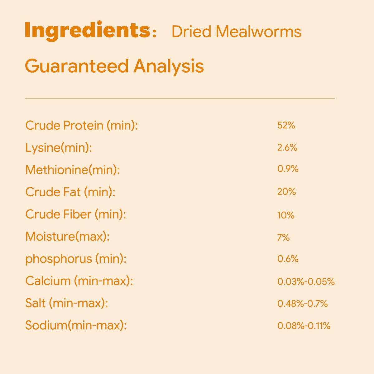 Dried Mealworms High Protein Birds Treat N787