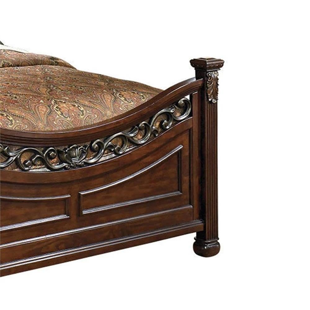 California King Bed with High Profile Headboard and Footboard S182736