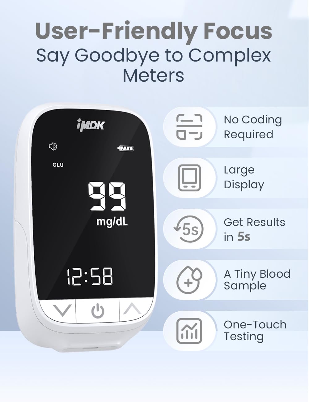 Blood Glucose Monitor Kit with 100 Strips and 100 Lancets B8274