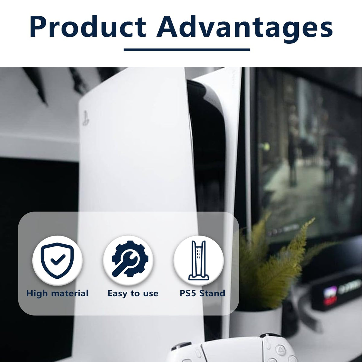 Stand for Ps5 Slim, Cooling Feet, Horizontal Placement Bracket Holder P1305