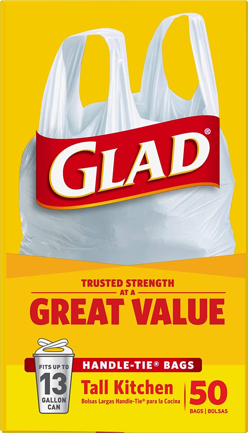 13 Gal. Tall Kitchen Handle-Tie Bags 50 ct Pack of 4 X930110