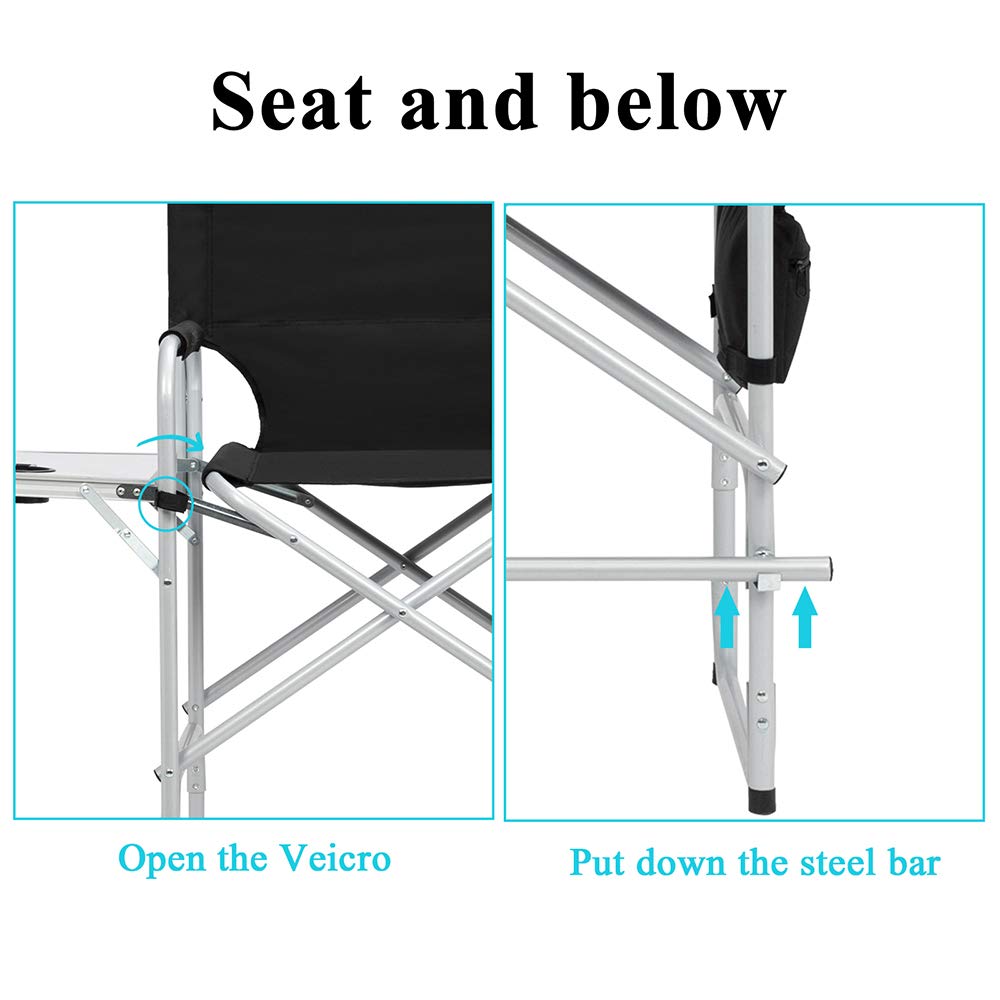 26" Tall Black Folding Directors Chair Z42770