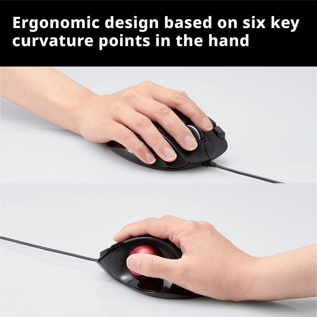 Wired Ergonomic Thumb Control Trackball Mouse J75626