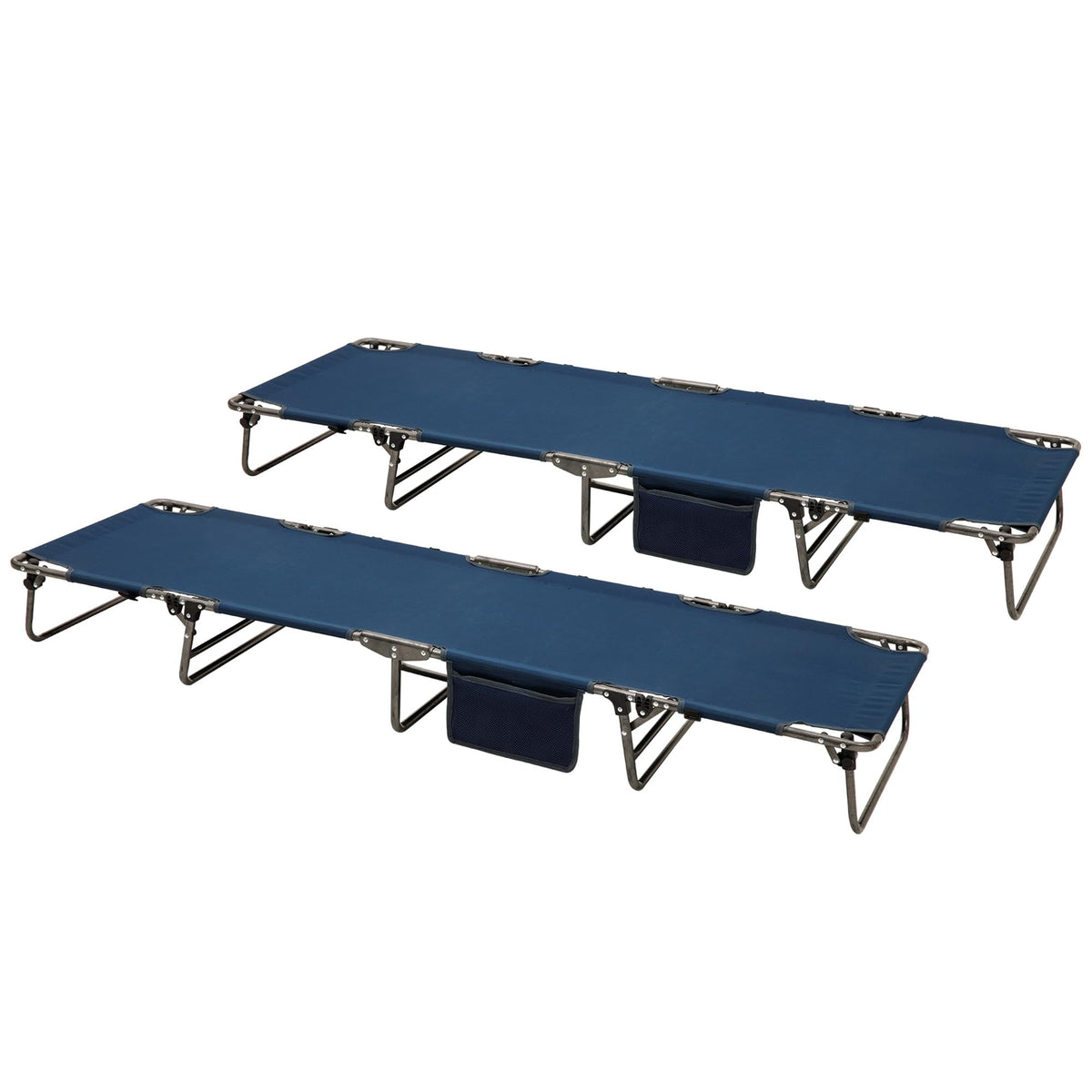 Portable Folding Camping Cot with Pillow Blue 2PC E140