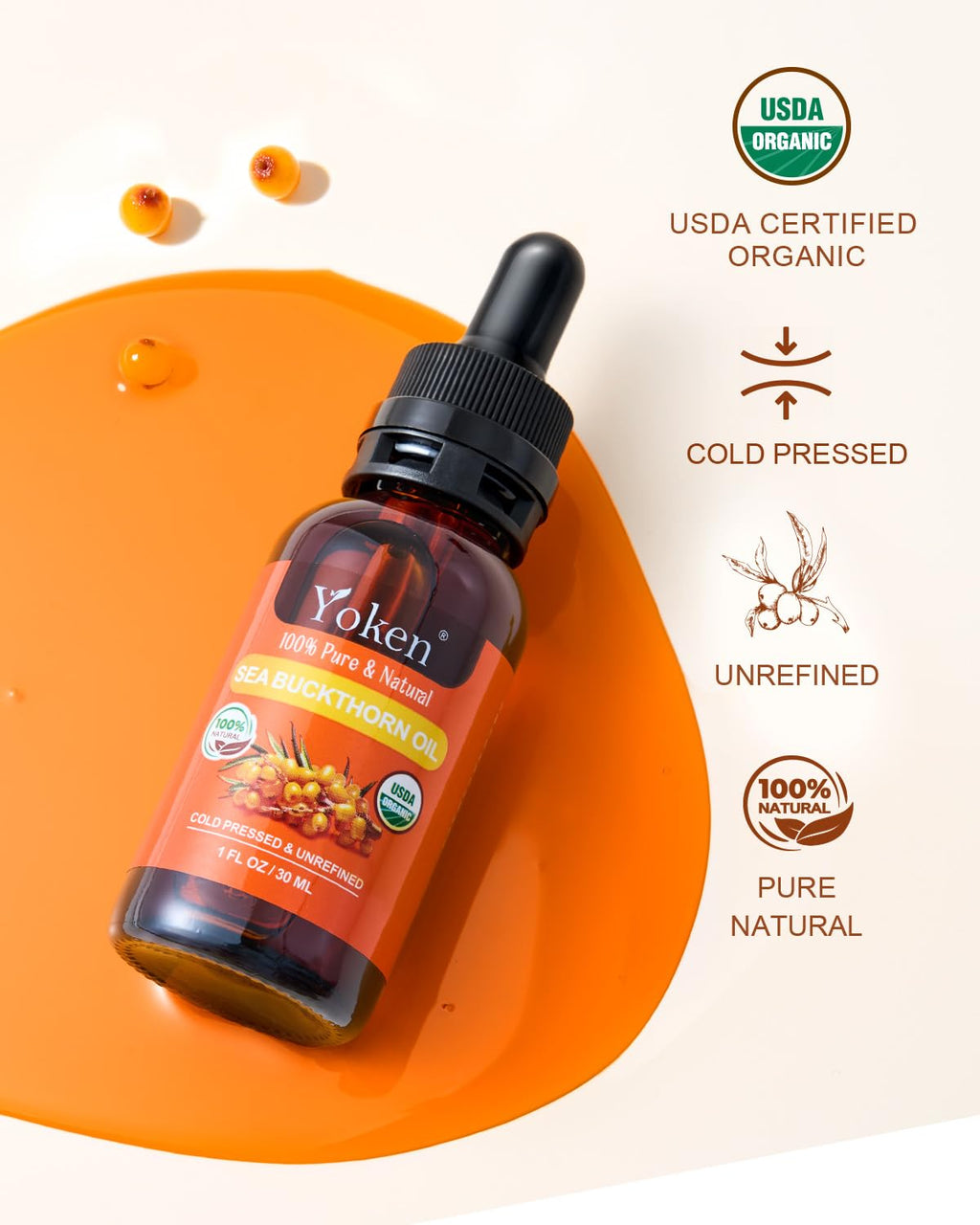 Cold Pressed Organic Sea Buckthorn Oil 1oz Q79439