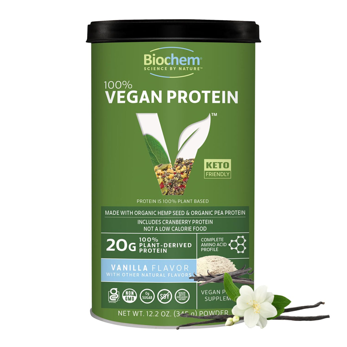 Vegan Vanilla Protein Powder 12.2 oz B398