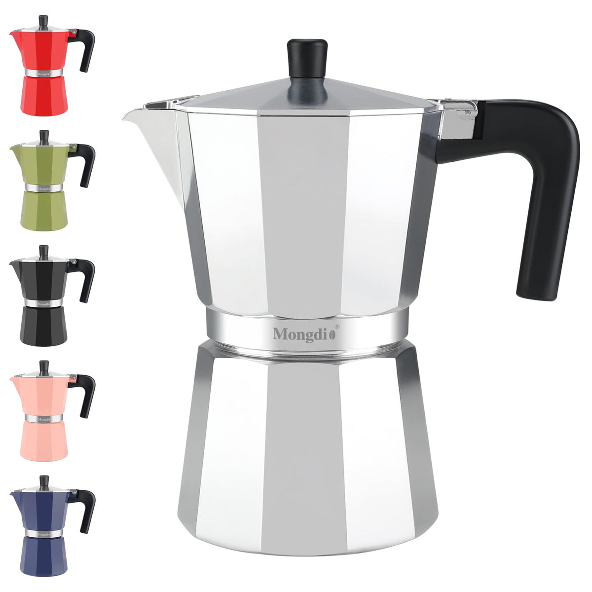 Stovetop Espresso Maker Moka Pot 10 oz Silver L7738