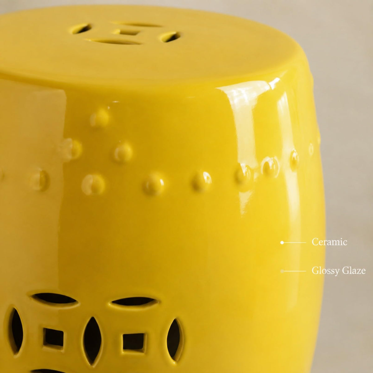 Hollow-Carved Ceramic Garden Stool M926750