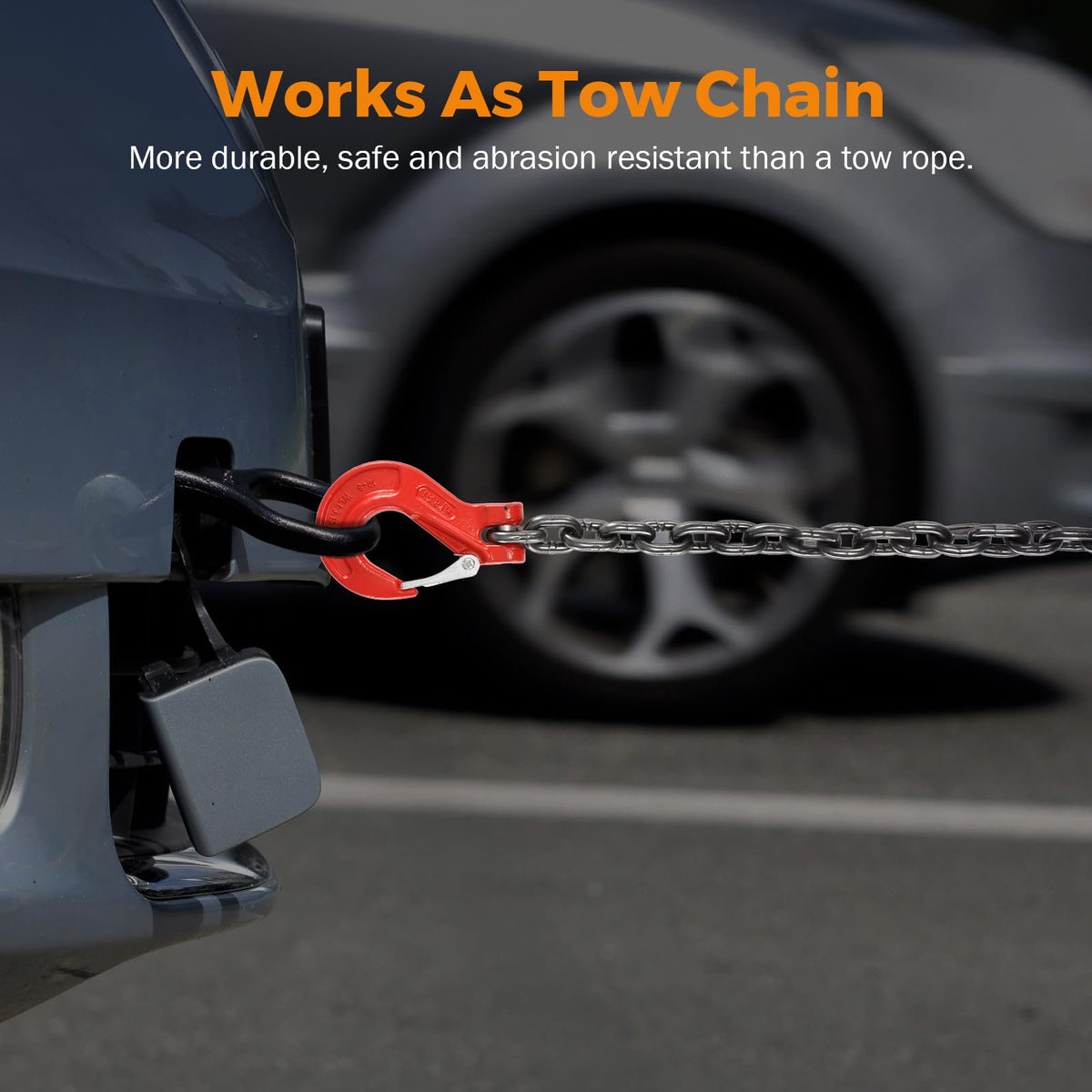 3/8 Inch 10Ft Tow Chain with Double Slip Hooks L647