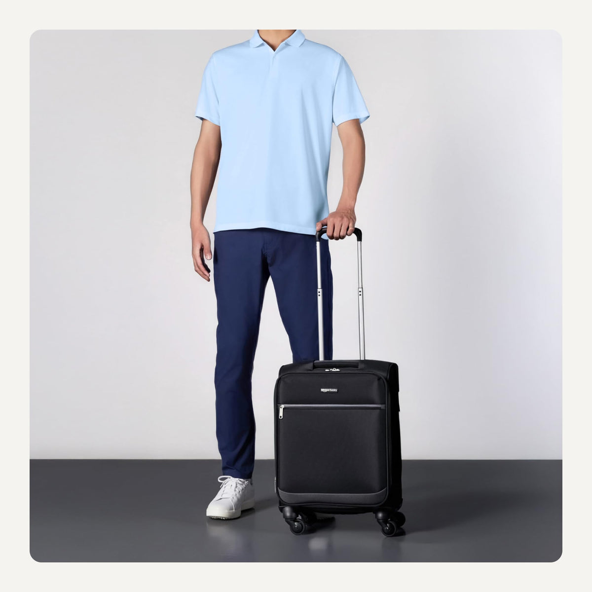 18" Medium Expandable Softside Suitcase with Spinner Wheels, Black F7116