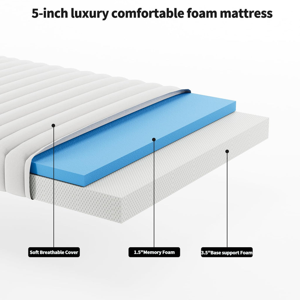Queen Size Folding Bed with Memory Mattress L399325