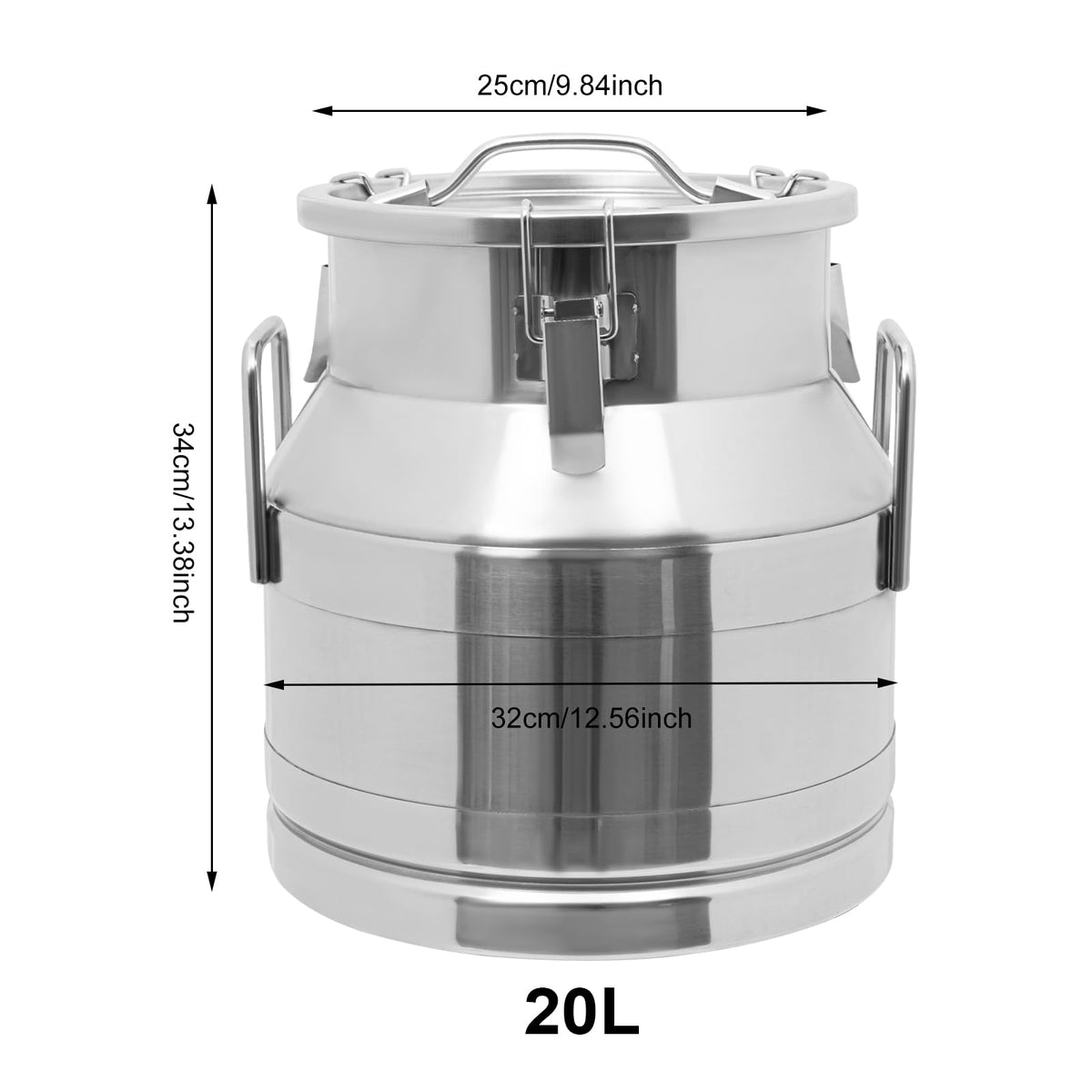 Stainless Steel Milk Can with Faucet, 20L Silicone Sealed Lid A3993