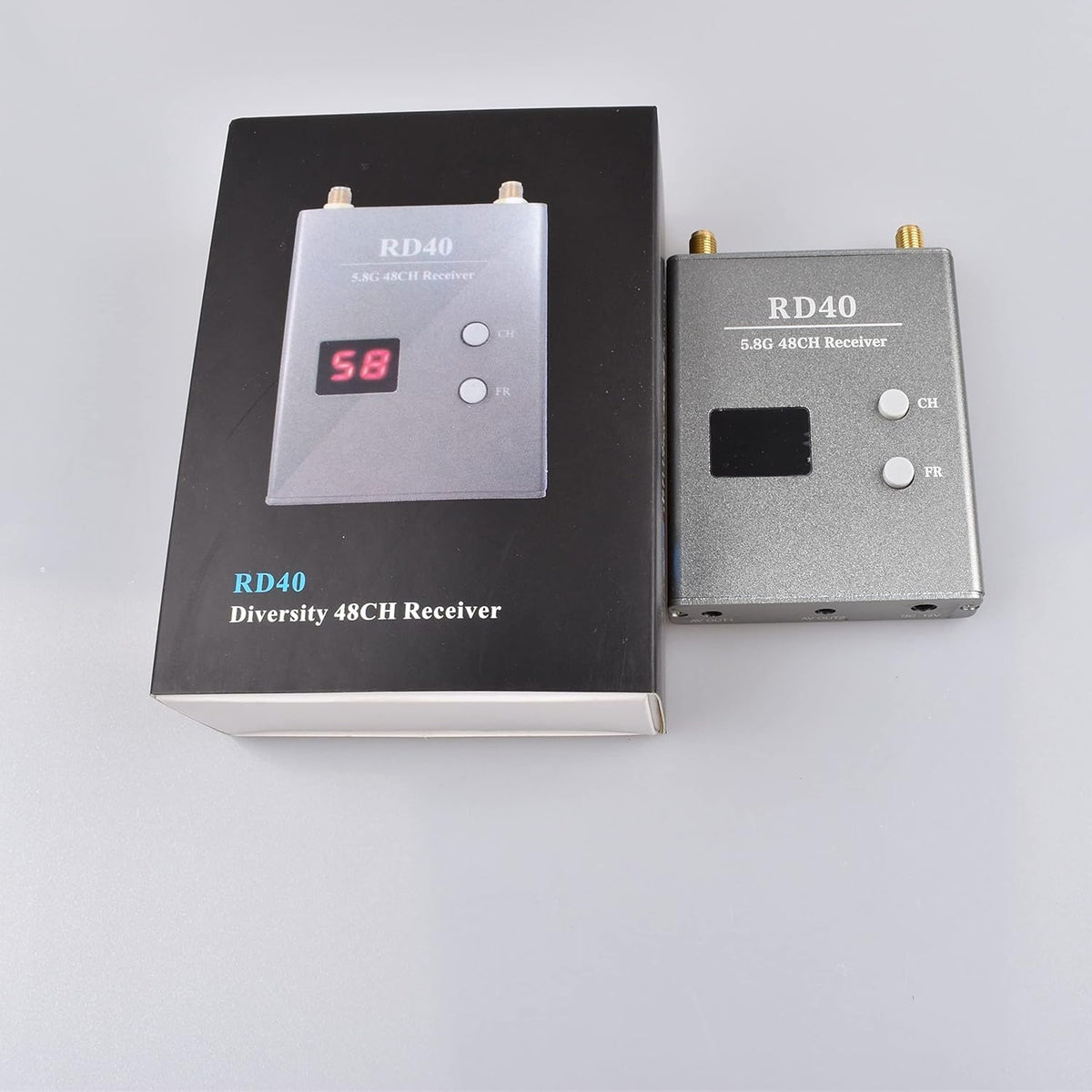 5.8GHZ 48Channel RD40 Raceband Dual Diversity Receiver with A/V and Power Cables D82417