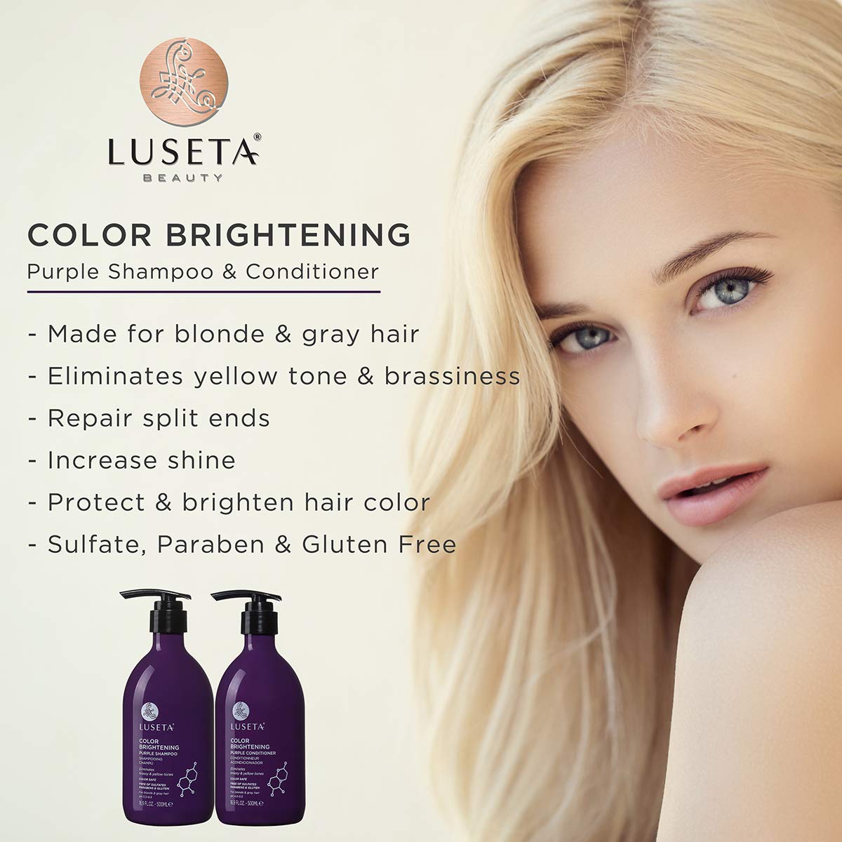 Purple Shampoo & Conditioner Set and Hair Mask Bundle P9553
