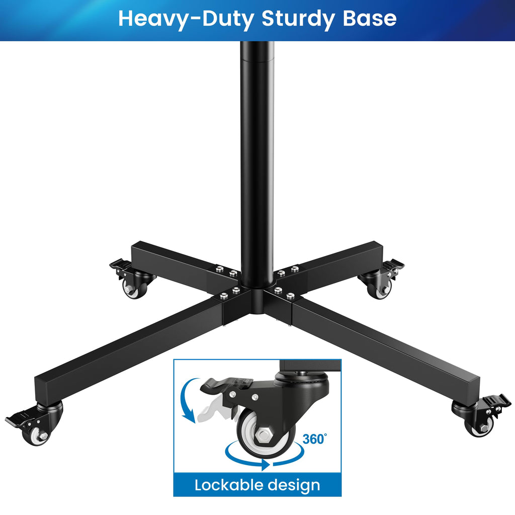 Rolling TV Stand for 14-55 Inch TV, Mobile TV Cart on Wheels, Max VESA 400x400mm, Holds 66 lbs A38791