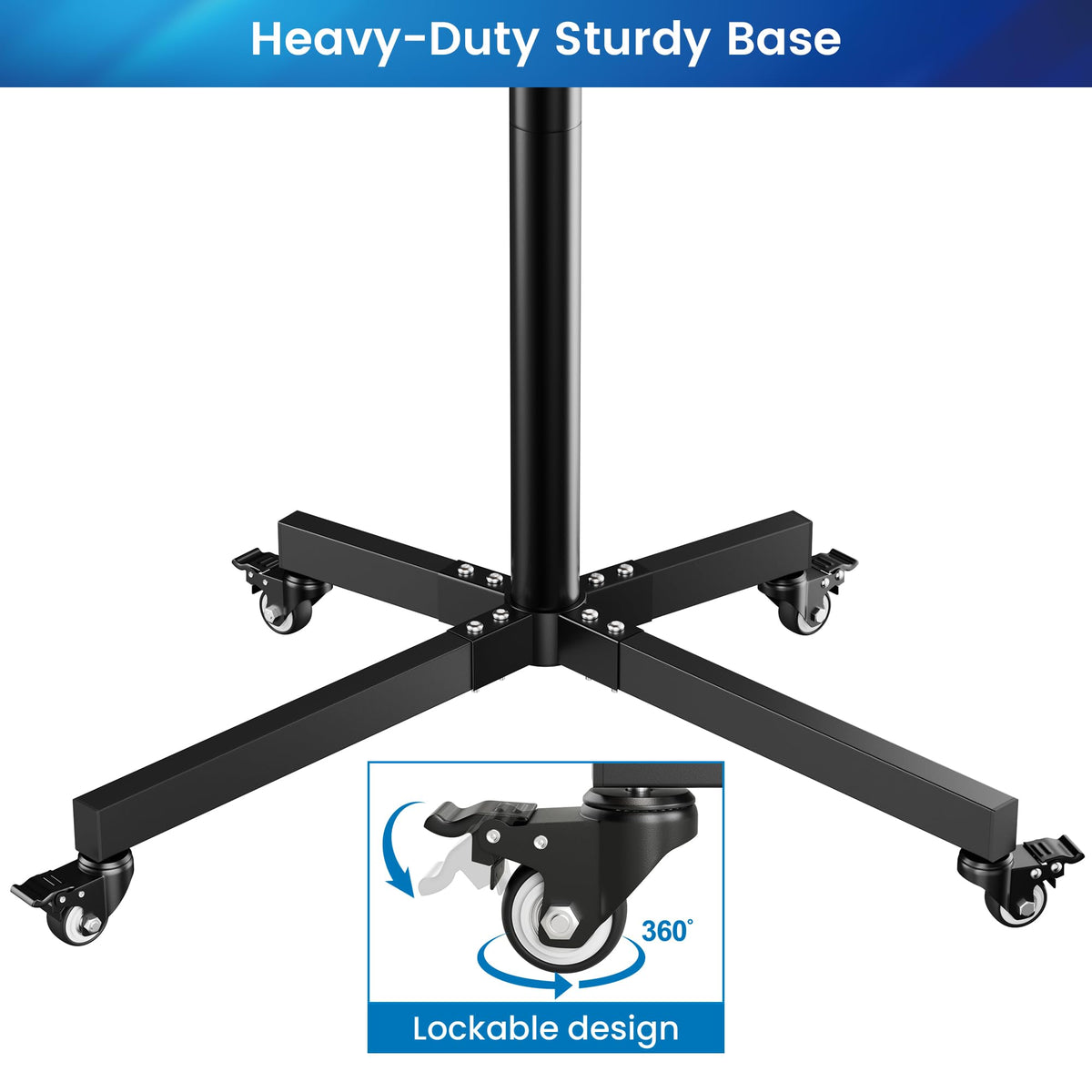 Rolling TV Stand for 14-55 Inch TV, Mobile TV Cart on Wheels, Max VESA 400x400mm, Holds 66 lbs A38791