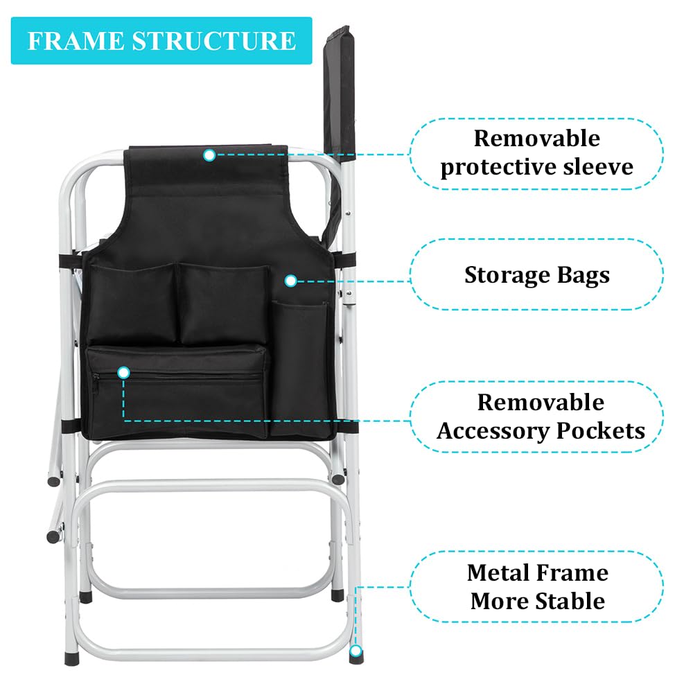 26" Tall Black Folding Directors Chair Z42770