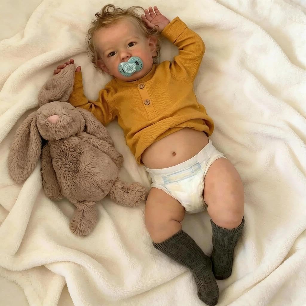 22" Realistic Baby Doll Boy Blonde Hair U416368
