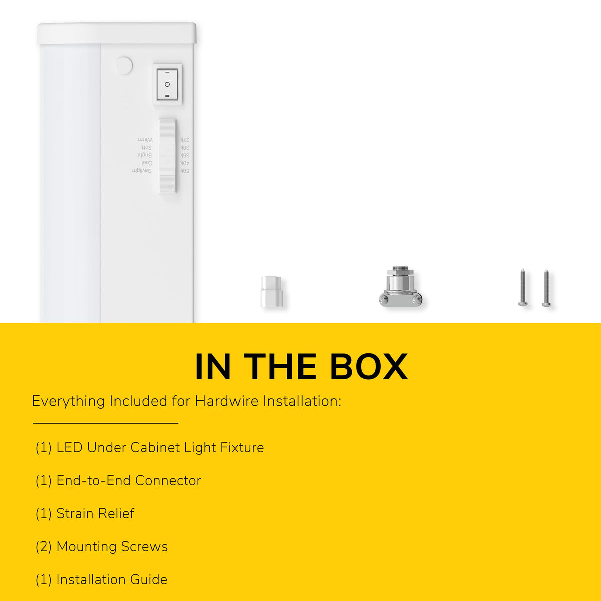 24-Inch LED Under Cabinet Light, 5-CCT Selectable, Dimmable, White C383