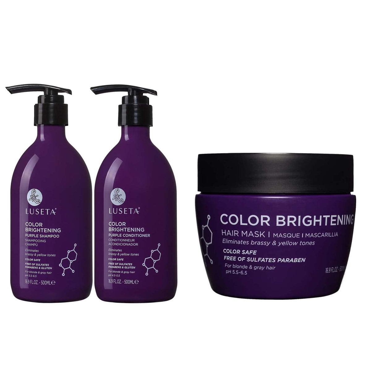 Purple Shampoo & Conditioner Set and Hair Mask Bundle P9553