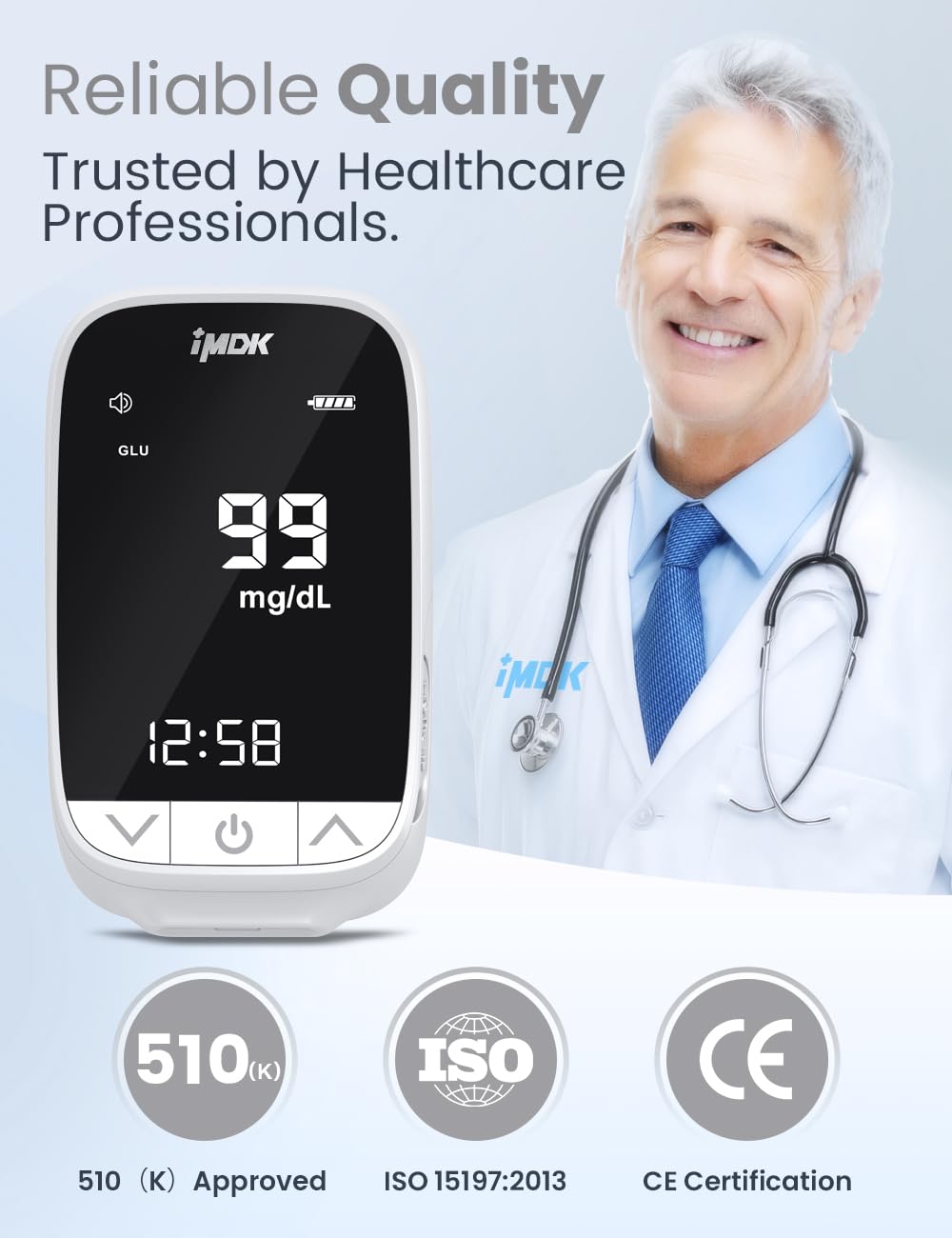 Blood Glucose Monitor Kit with 100 Strips and 100 Lancets B8274