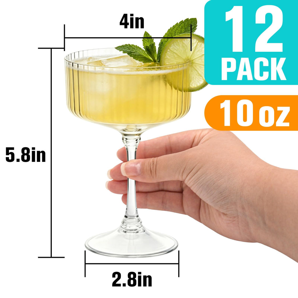 12 Pcs 10oz Plastic Martini Glasses Y6222
