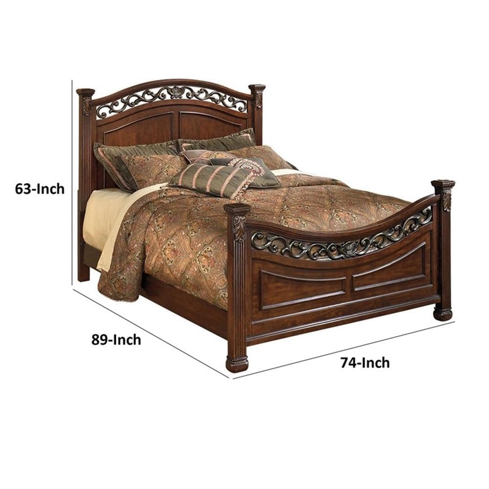 California King Bed with High Profile Headboard and Footboard S182736