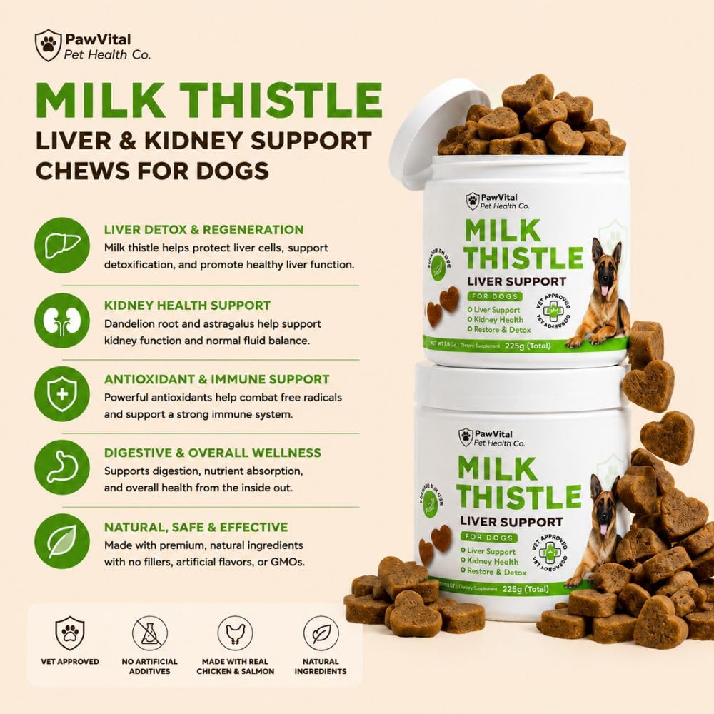Milk Thistle Liver Support Chews with Salmon Oil & Curcumin U682928
