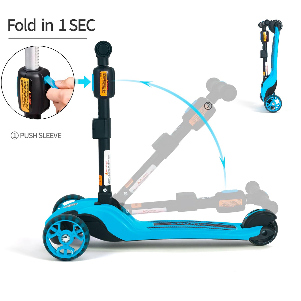 2-in-1 Folding 3 Wheel Kick Scooter T538
