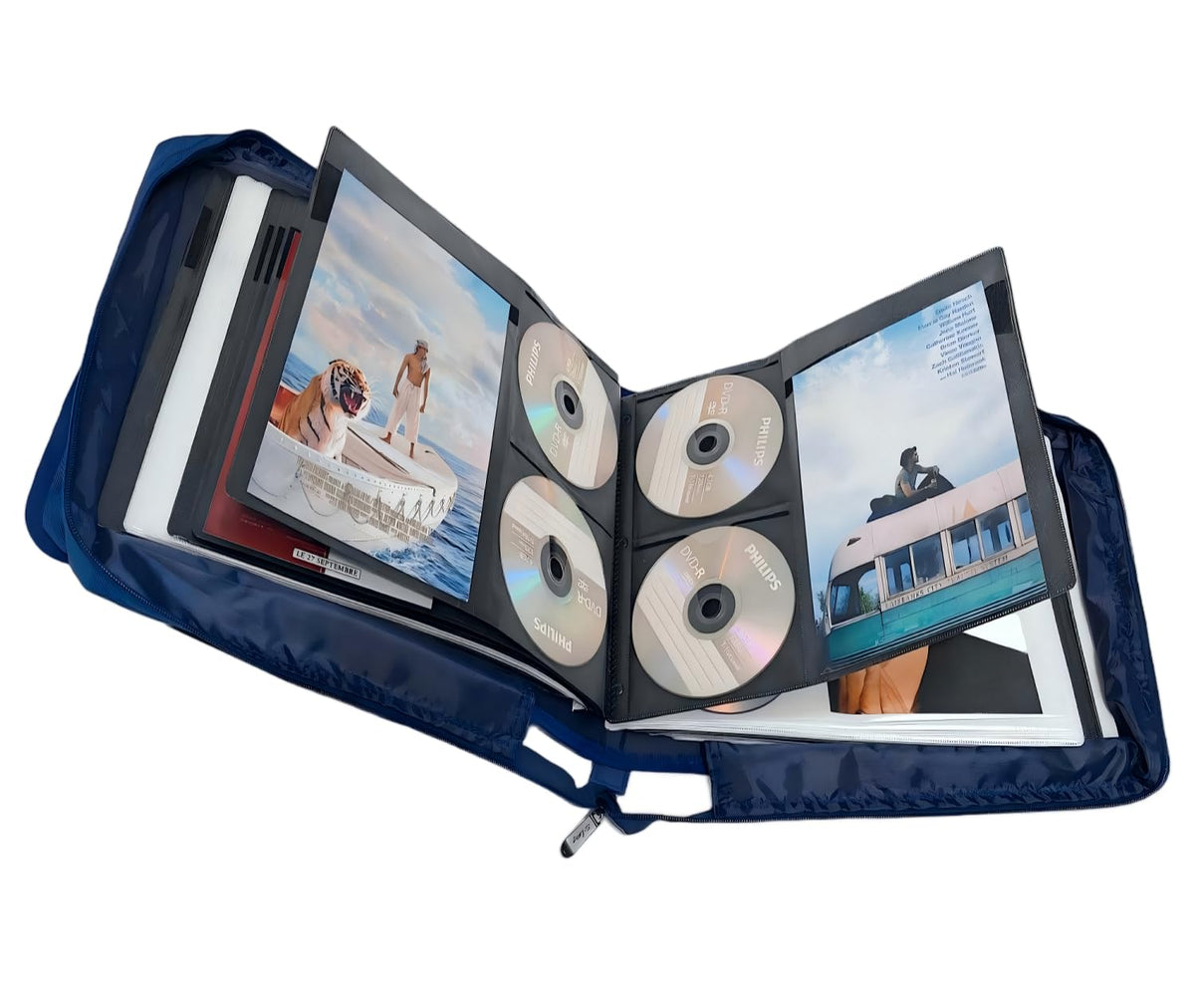 DVD CD Storage Case with Title Cover Pages, Blue, 192 Disk Units U9509