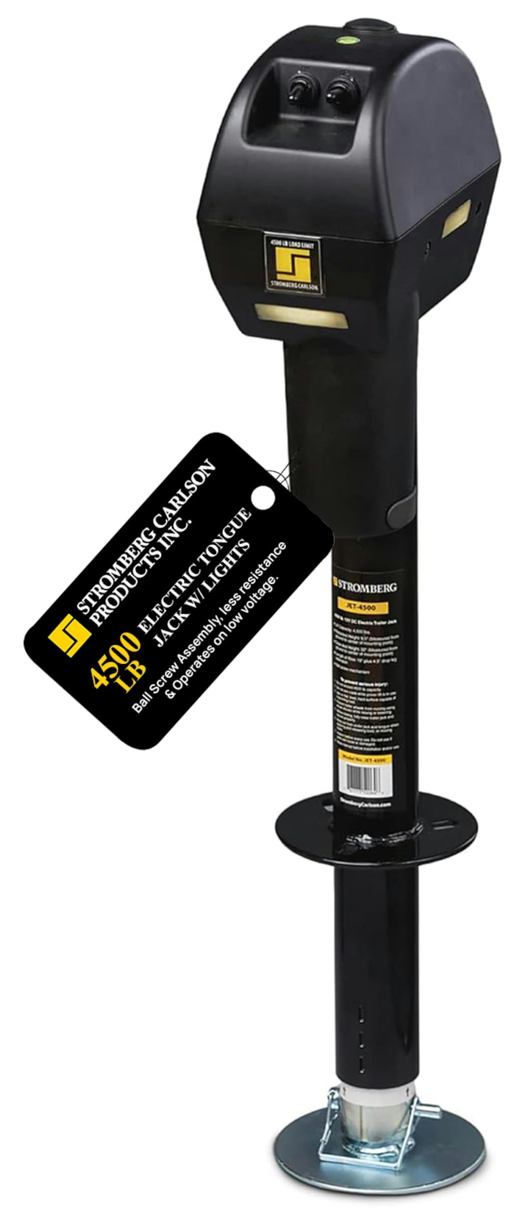 Electric Tongue Jack with Ball Screw Mechanism, 18" Travel & 4.5" Drop Down Leg, 4500 lb Z77062