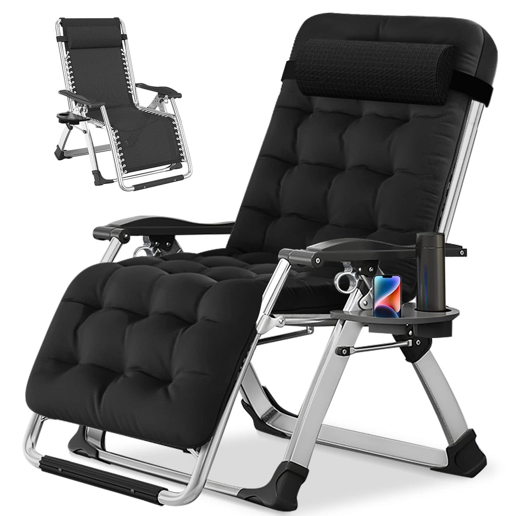 Zero Gravity Folding Outdoor Lounge Chair with Cup Holder W9071