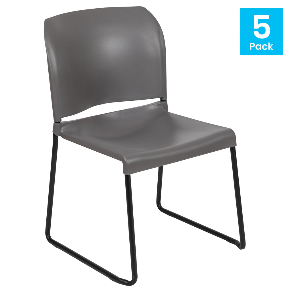 Gray Stacking Chairs Set of 5 W581827