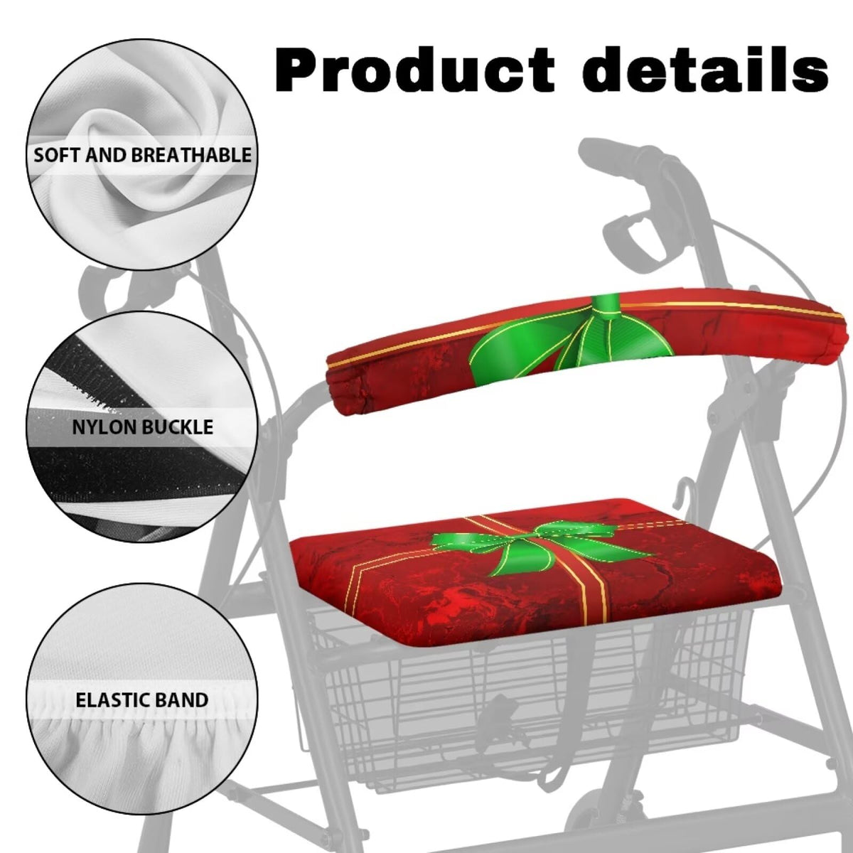 Red Rollator Walker Seat and Backrest Covers H92158