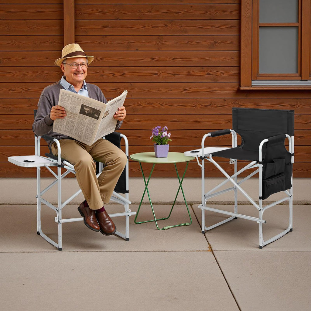 26" Tall Black Folding Directors Chair Z42770