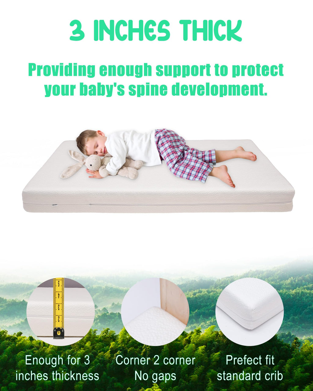 Mini Crib Mattress with Waterproof Bamboo Cover Q5341