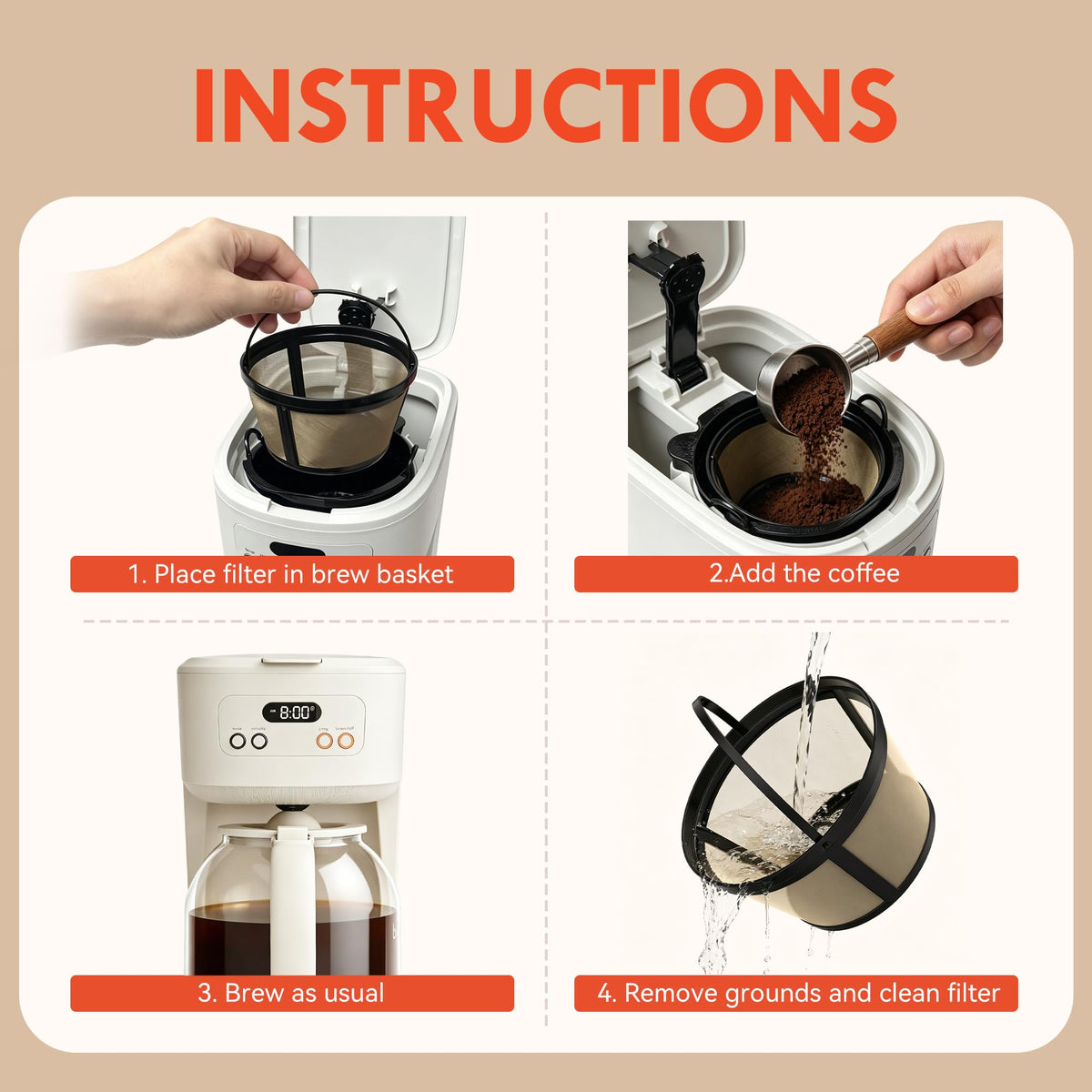 2 Pack Reusable Coffee Filters G8650