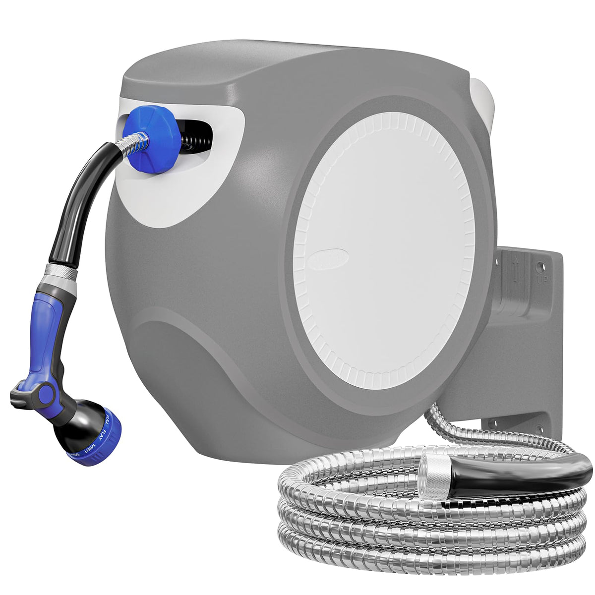 100 FT Stainless Steel Garden Hose Reel L6919