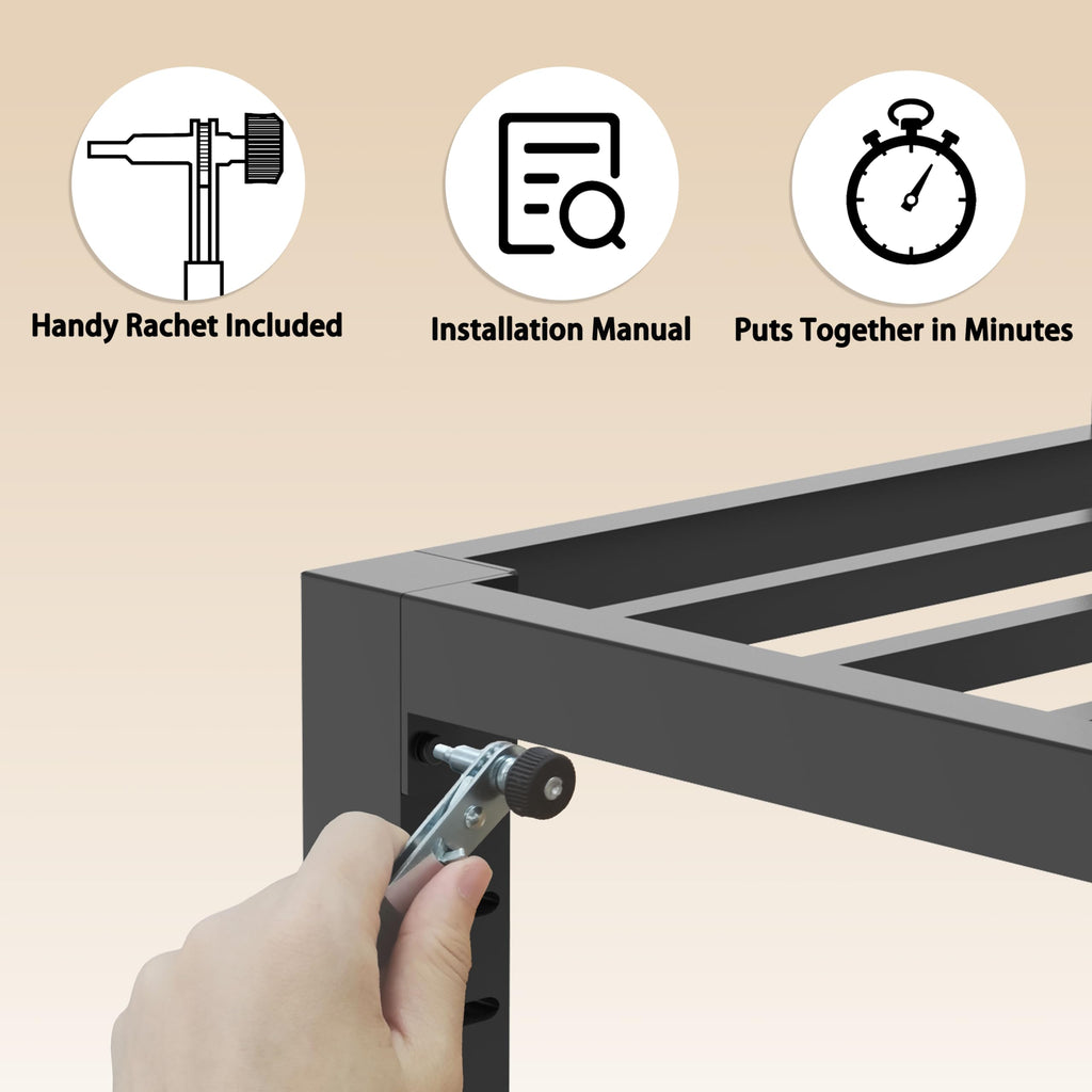 16 Inch Heavy Duty Metal Platform Bed Frame Full Size R9687